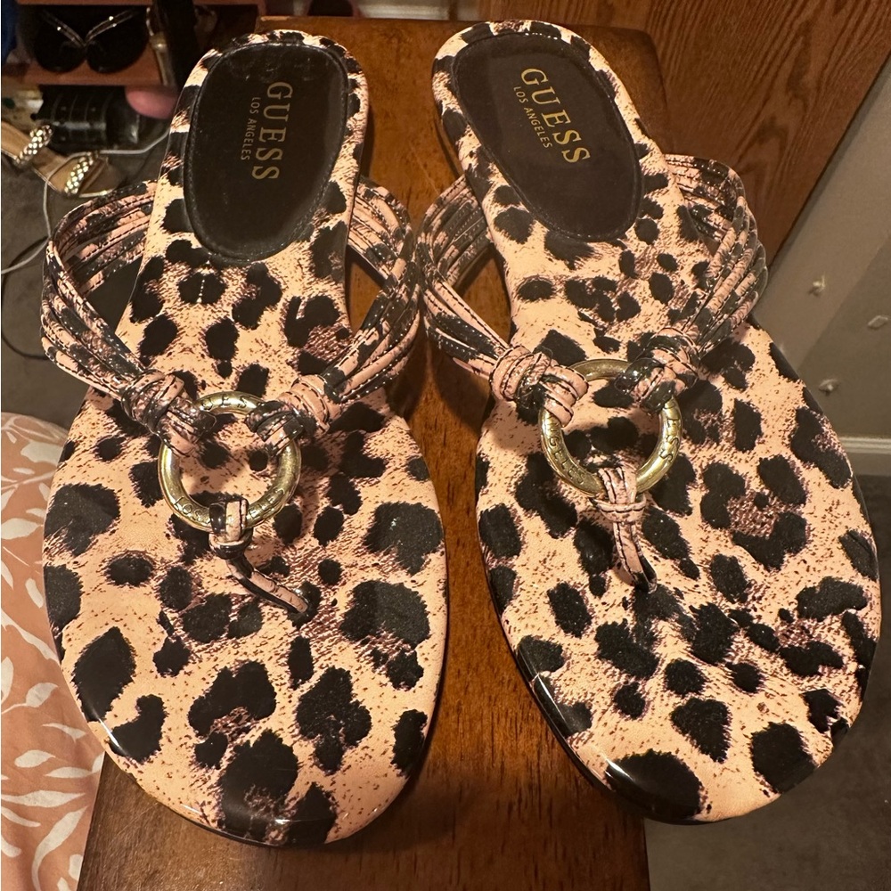 Guess Animal Print (Size 9)Sandals (Never Used) Brand New